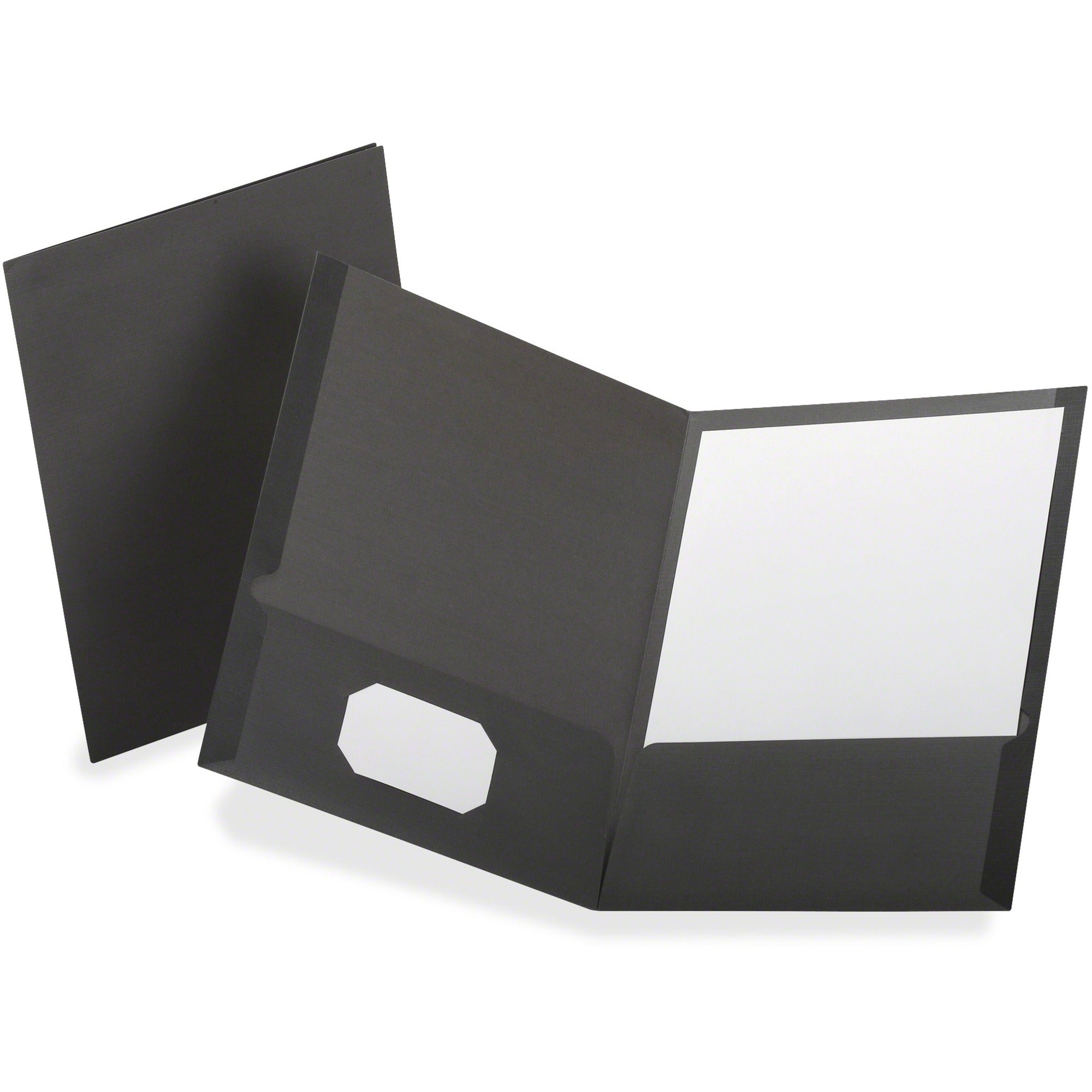 TOPS Letter Pocket Folder - 8 1/2" x 11" - 100 Sheets Capacity - 2 Internal Pocket(s) - 11 pt. - Gray - Textured, Die-cut, CD Holder - 0% Fiber Recycled - 25 / Box