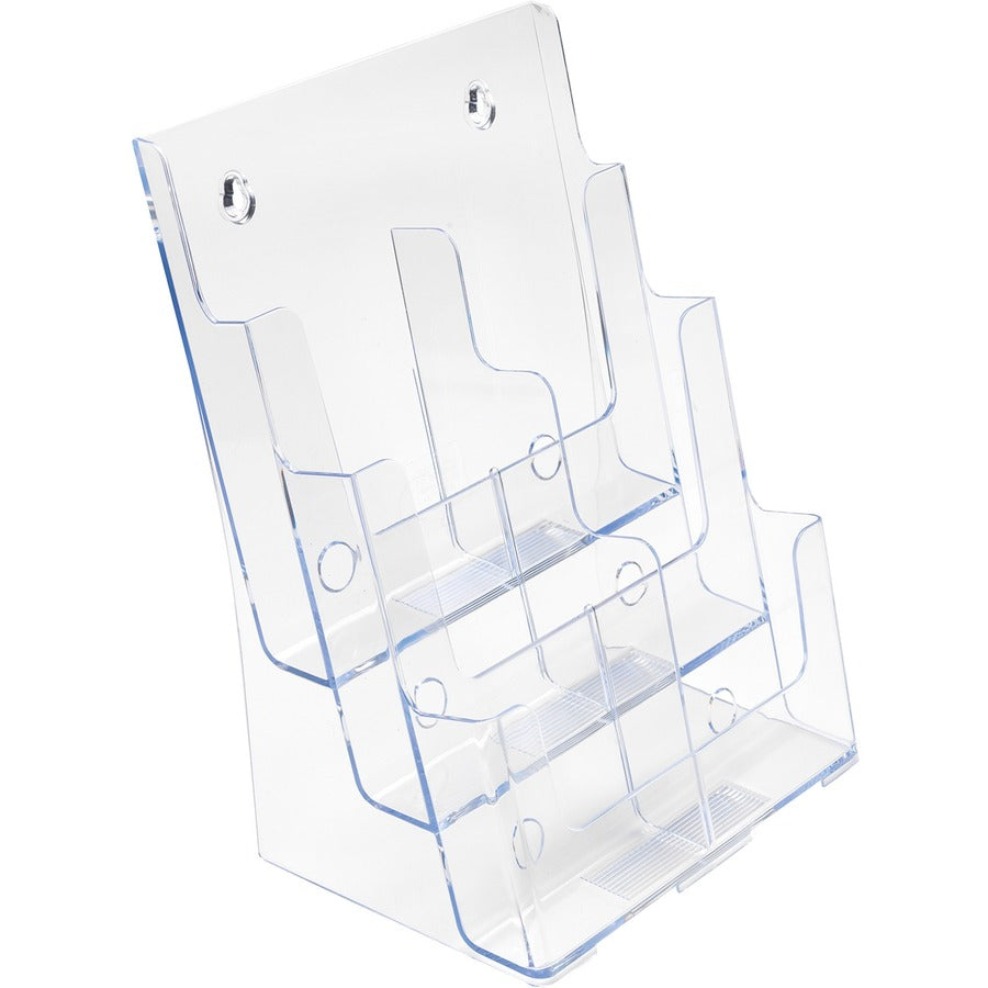 Deflecto Multi-Compartment DocuHolder - 6 Pocket(s) - 3 Tier(s) - 13.75" Height x 9" Width x 7.50" Depth - Desktop - Leaflet Size - Clear - Plastic - 1 Each