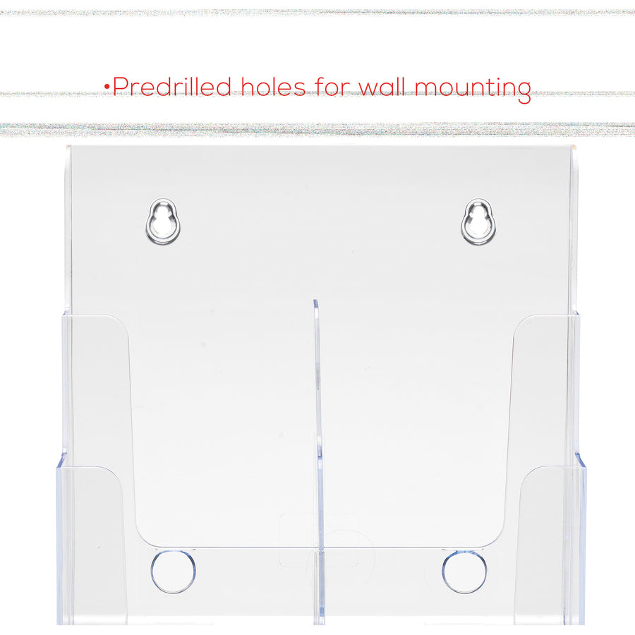 Deflecto Multi-Compartment DocuHolder - 6 Pocket(s) - 3 Tier(s) - 13.75" Height x 9" Width x 7.50" Depth - Desktop - Leaflet Size - Clear - Plastic - 1 Each