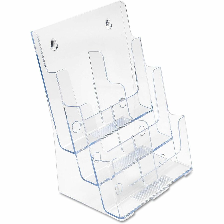 Deflecto Multi-Compartment DocuHolder - 6 Pocket(s) - 3 Tier(s) - 13.75" Height x 9" Width x 7.50" Depth - Desktop - Leaflet Size - Clear - Plastic - 1 Each