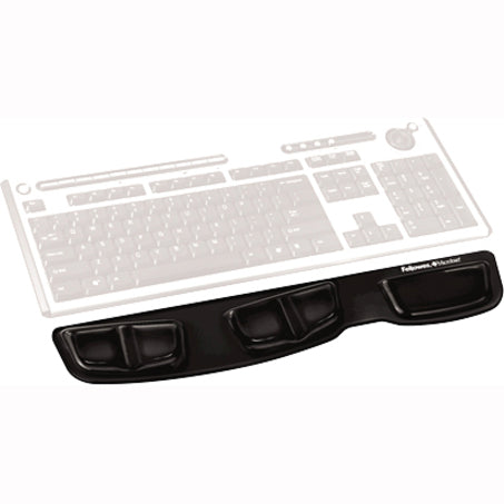 Fellowes Keyboard Palm Support with Microban® Protection - 0.63" Height x 18.25" Width x 3.38" Depth - Black - Polyurethane - 1