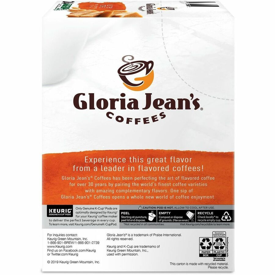 Gloria Jean's K-Cup, Pod Butter Toffee, Keurig Single-Serve K-Cup Pods, Medium Roast Coffee, 24 Count - Compatible with Keurig Brewer - Regular - Medium - K-Cup, Pod - Butter - Kosher - 24 / Box