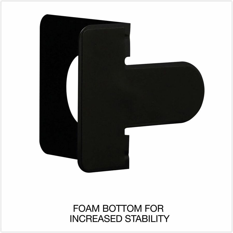 Universal Bookend - 9" Height x 5.88" Width x 8.25" Depth - Non-skid Base, Rounded Corner - Enamel - Black - Steel, Metal - 1 Pair