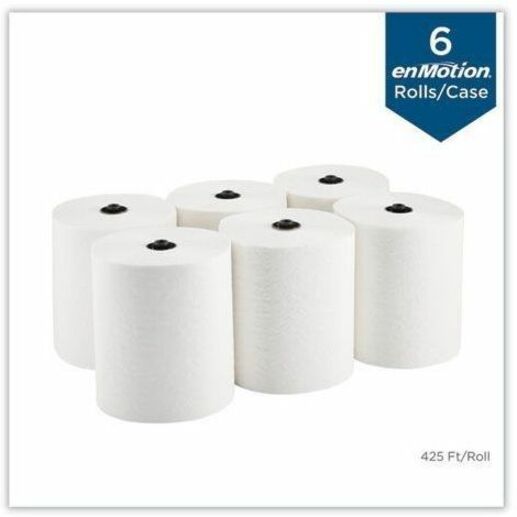 Georgia-Pacific enMotion Premium Touchless Roll Towel - 1 Ply - 8.25" Width x 425 ft Length - White - 6 Roll