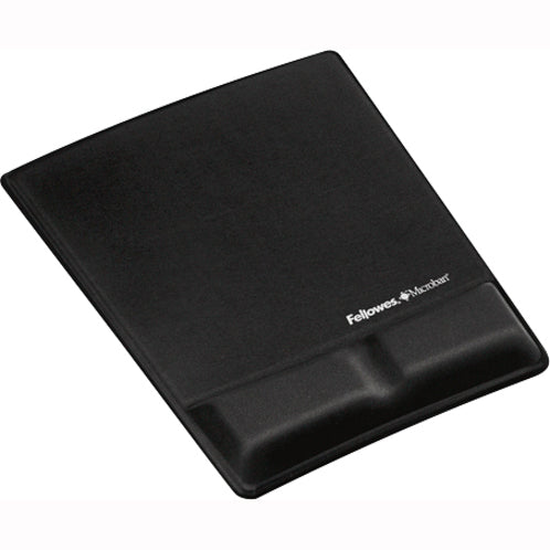 Fellowes Mouse Pad / Wrist Support with Microban® Protection - 0.88" Height x 8.25" Width x 9.88" Depth - Black - Memory Foam - 1