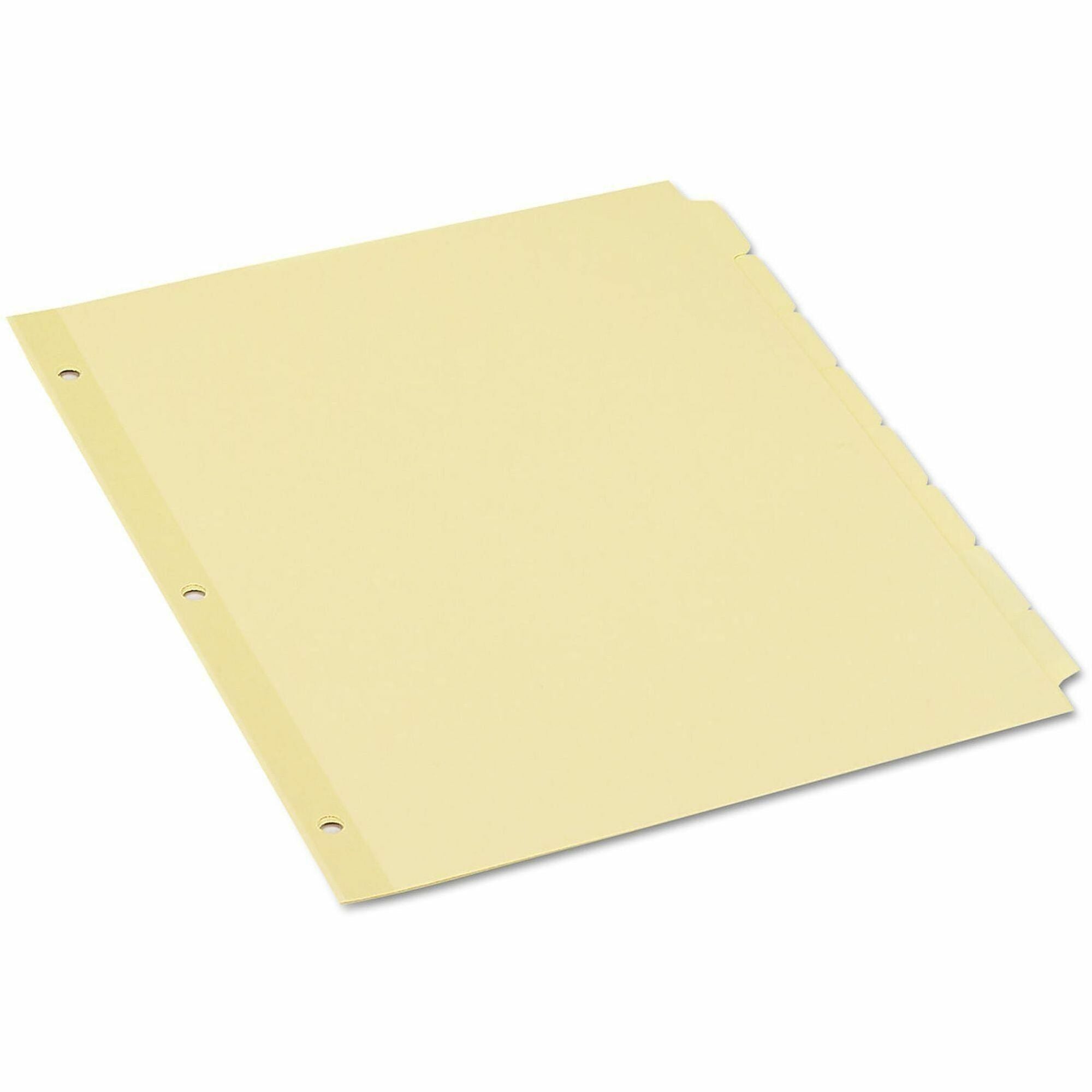 Universal Self-Tab Index Dividers, 8-Tab, 11 x 8.5, Buff, 24 Sets - 24 x Divider(s) - 8 Blank Side Tab(s) - 8.5" Divider Width x 11" Divider Length - Letter - 3 Hole Punched - Buff Ledger Stock Divider - Buff Ledger Stock Tab(s) - 30% Recycled - Custom...