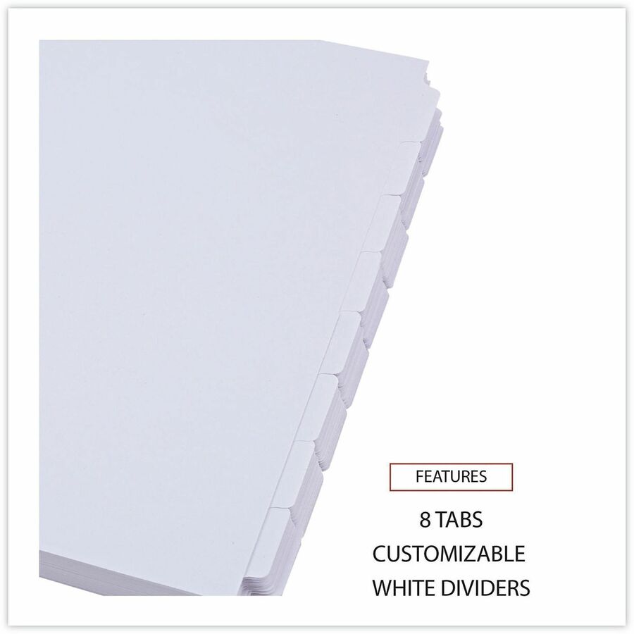 Universal Self-Tab Index Dividers, 8-Tab, 11 x 8.5, White, 24 Sets - 24 x Divider(s) - 8 Blank Side Tab(s) - 8.5" Divider Width x 11" Divider Length - Letter - 3 Hole Punched - White Ledger Stock Divider - White Ledger Stock Tab(s) - 30% Recycled - Cus...