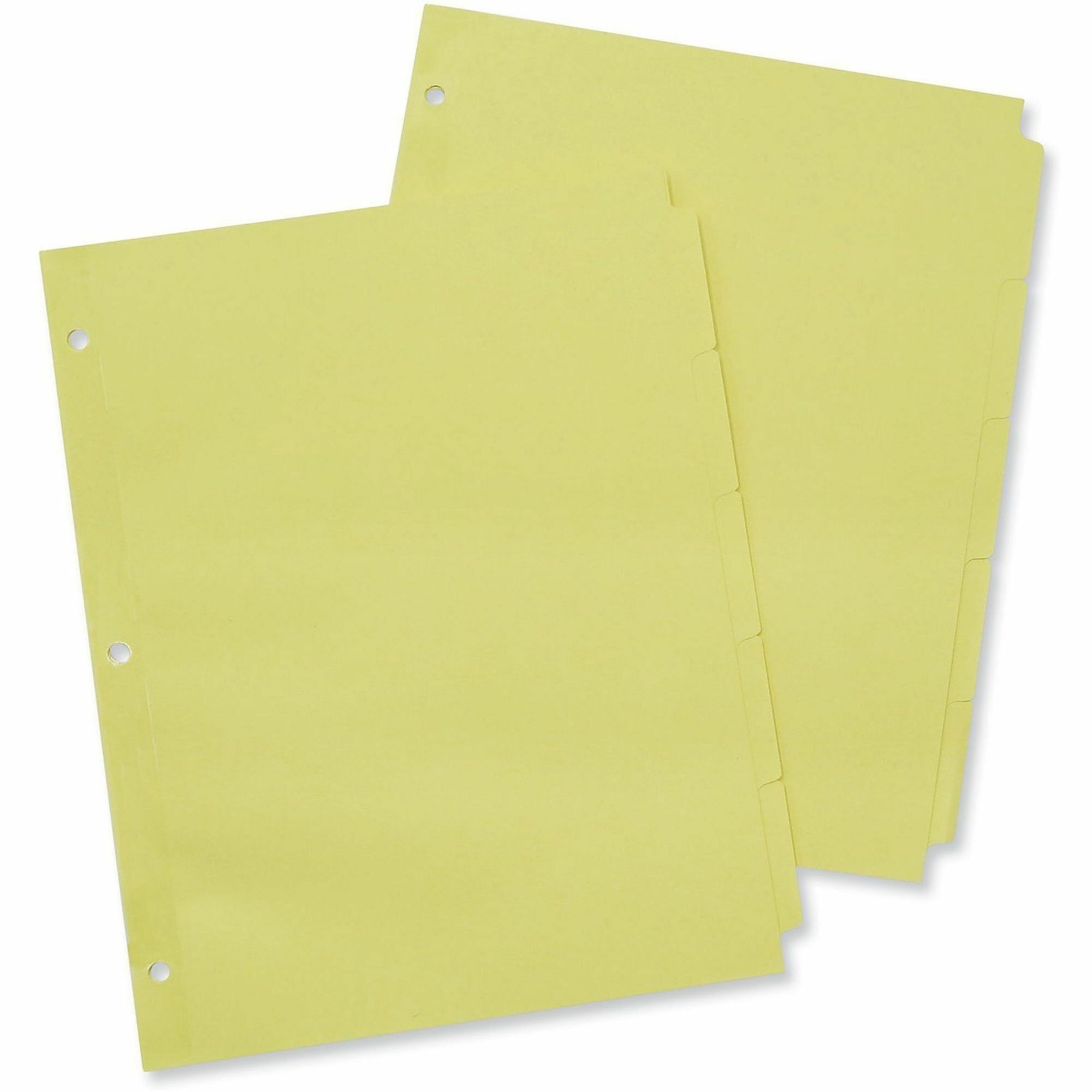Universal Self-Tab Index Dividers, 5-Tab, 11 x 8.5, Buff, 36 Sets - 36 x Divider(s) - 5 Blank Side Tab(s) - 8.5" Divider Width x 11" Divider Length - Letter - 3 Hole Punched - Buff Ledger Stock Divider - Buff Ledger Stock Tab(s) - 30% Recycled - Custom...