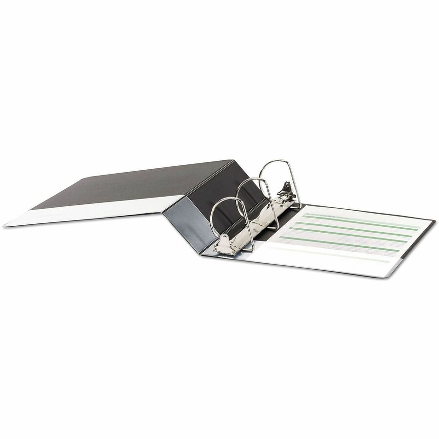 Universal Ring Binder - 3" Binder Capacity - Letter - 8 1/2" x 11" Sheet Size - 600 Sheet Capacity - 3 Ring(s) - Fastener(s): Ring - Pocket(s): 2, Inside Front & Back - Polypropylene - Black - Non-stick - 1 Each