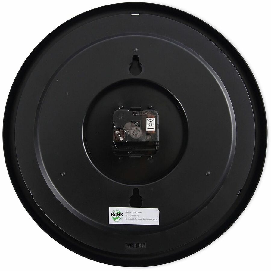 Universal Wall Clock - Analog - Quartz - Black Case - Plastic