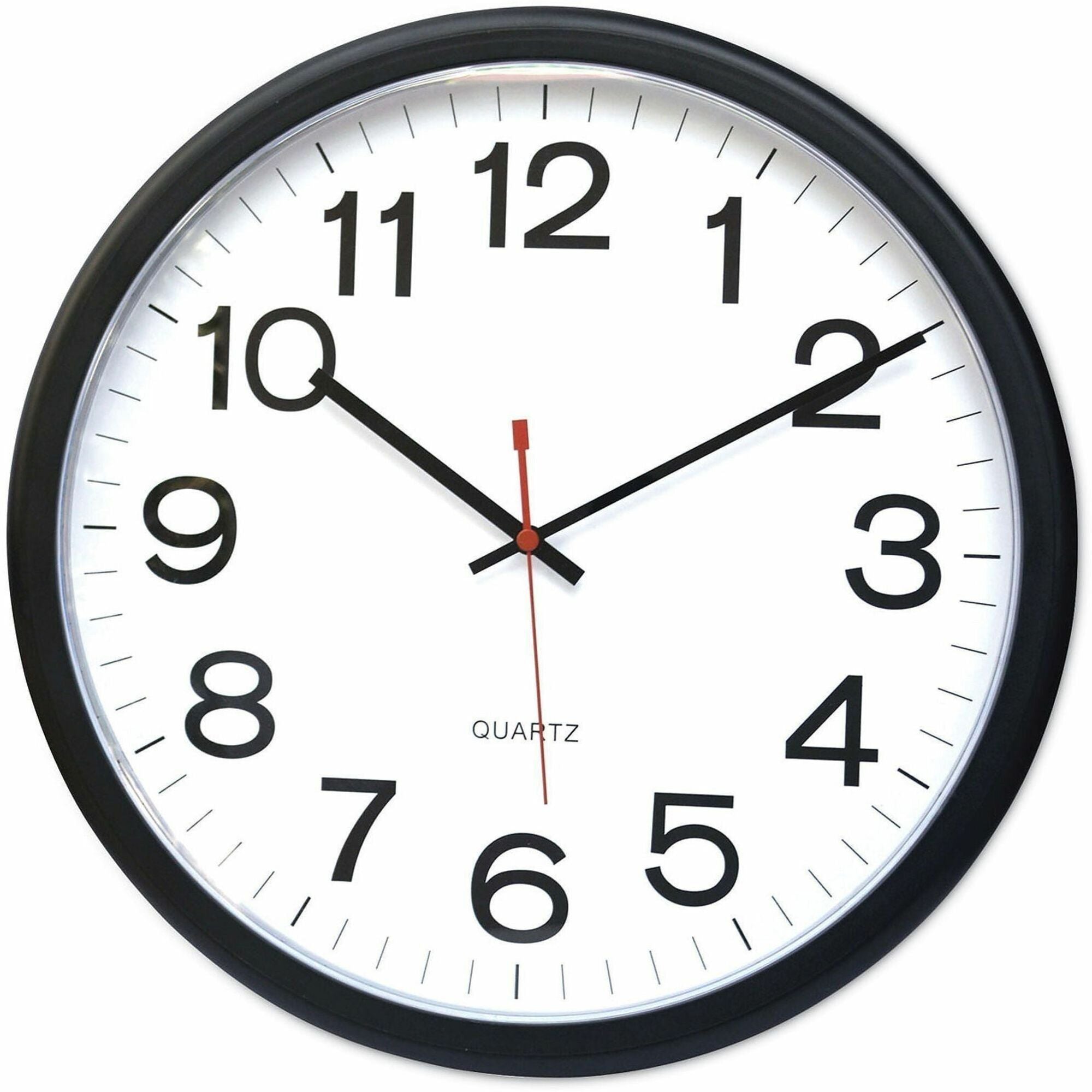 Universal Wall Clock - Analog - Quartz - Black Case - Plastic