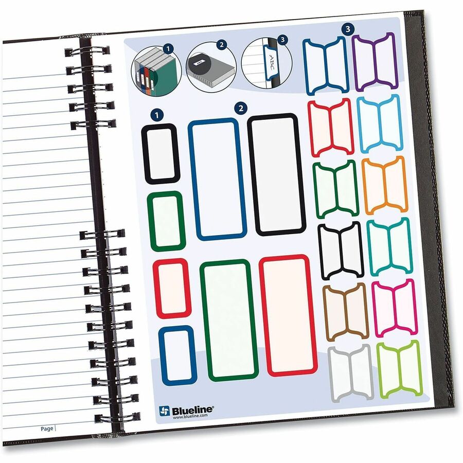 Blueline NotePro Twin-wire Composition Notebook - 300 Sheets - Twin Wirebound - 11" x 8 1/2" Sheet Size - 9.50" Height x 15" Width x 12" Length - Black Cover - Hard Cover, Micro Perforated, Index Sheet, Self-adhesive, Pocket - Recycled - 1 Each