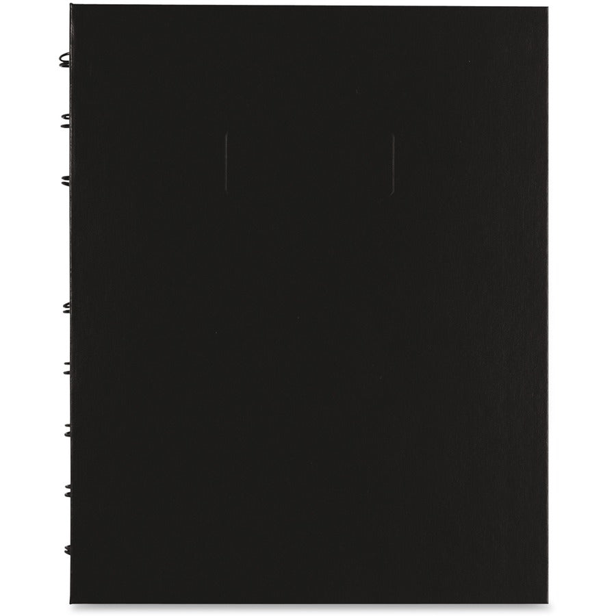 Blueline NotePro Ruled Notebook - Julian Dates - Daily - 7:00 AM to 8:00 PM - Half-hourly - 7 5/8" x 9 1/2" Sheet Size - Twin Wire - White - Paper - Black Cover - Micro Perforated, Index Sheet, Tabbed, Pocket, Hard Cover - 1 Each