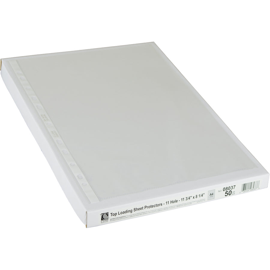 C-Line A4 Size Top-Loading Sheet Protectors - For A4 8 1/4" x 11 3/4" Sheet - Ring Binder - Rectangular - Clear - Polypropylene - 50 / Box