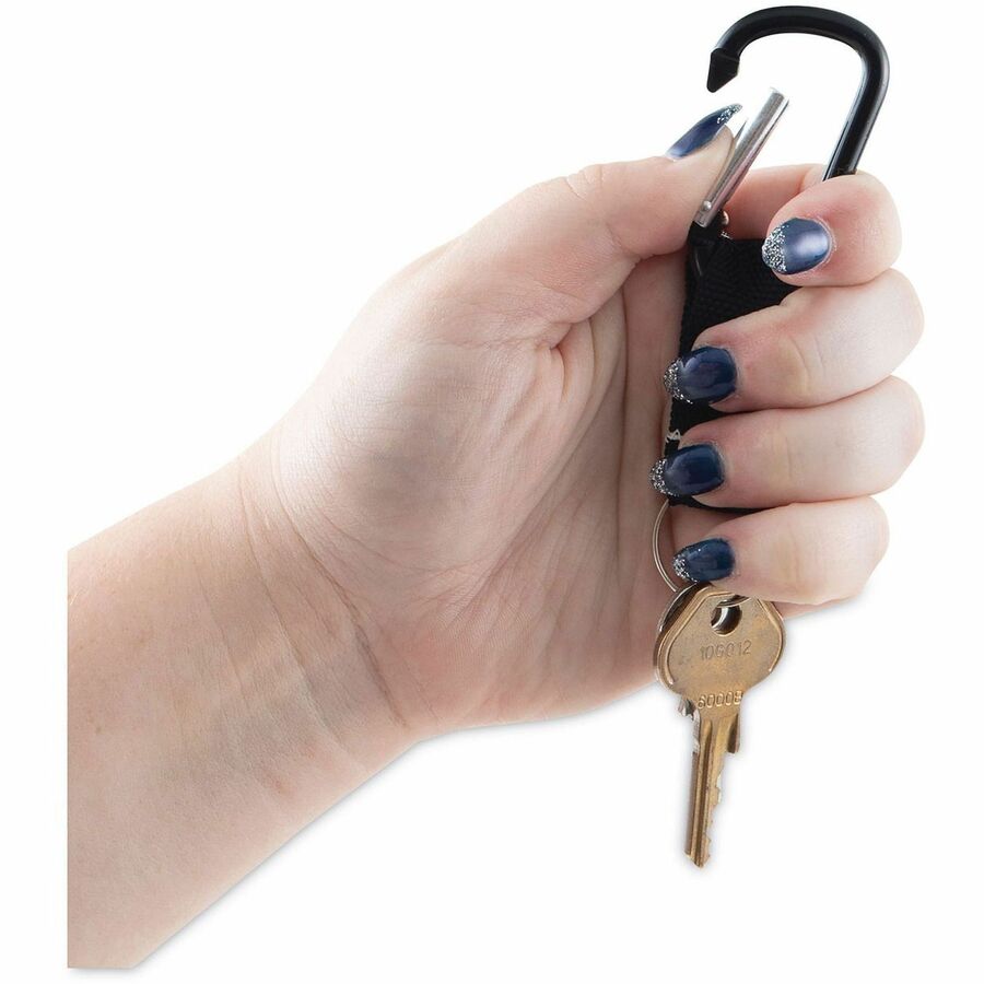 Advantus Carabiner Key Chain - Black - 10 / Pack