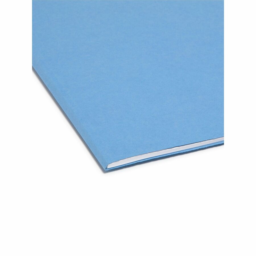 Smead SuperTab 1/3 Tab Cut Letter Recycled Top Tab File Folder - 8 1/2" x 11" - 3/4" Expansion - Assorted Tab Position - 11 pt. - 1 Plys - Blue - 10% Recycled - 1 / Pack