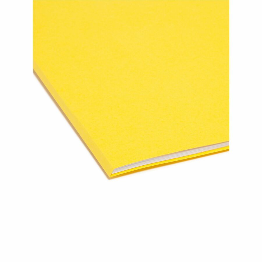 Smead SuperTab 1/3 Tab Cut Letter Recycled Top Tab File Folder - 8 1/2" x 11" - 3/4" Expansion - Assorted Tab Position - 11 pt. - 1 Plys - Yellow - 10% Recycled - 1 / Pack