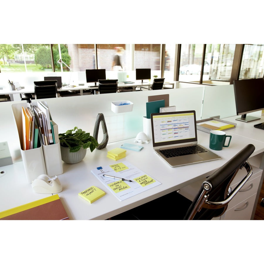 Post-it® Notes Original Notepads - Canary Yellow and Poptimistic Color Collection - 1400 - 3" Flag/Note Width x 3" Flag/Note Length - Square - 100 Sheets per Pad - Unruled - Poppy, Neon Orange, Aqua Wave Blue, Yellow - Paper - Repositionable, Self-...