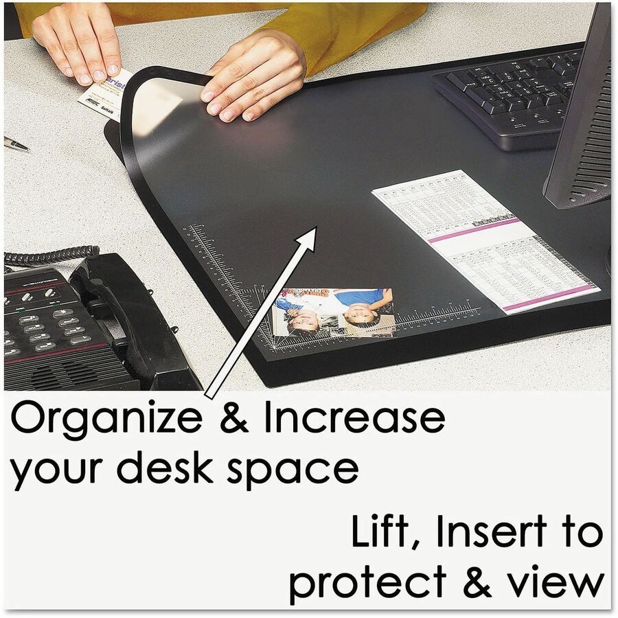 Artistic Logo Pad Desk Pad - 22" Width x 17" Depth - Rubber - Black