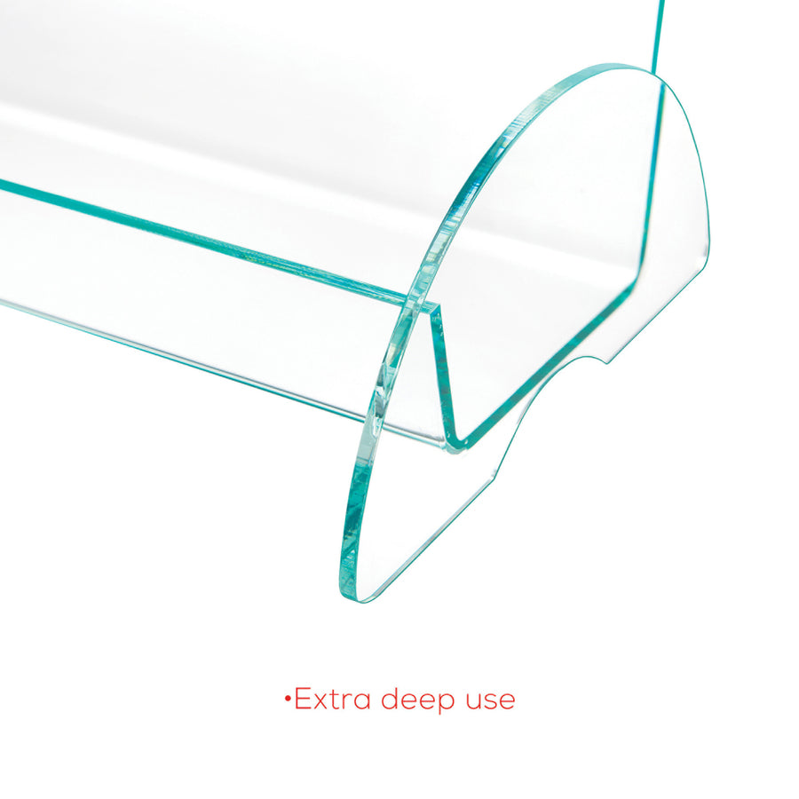 Deflecto Magazine-size Euro-style Docuholder - Support 9.25" x 3.25" Media - 11" Height x 9.8" Width x 6.3" Depth - Acrylic - Clear, Green Tint - Durable, Lightweight - 1 Each