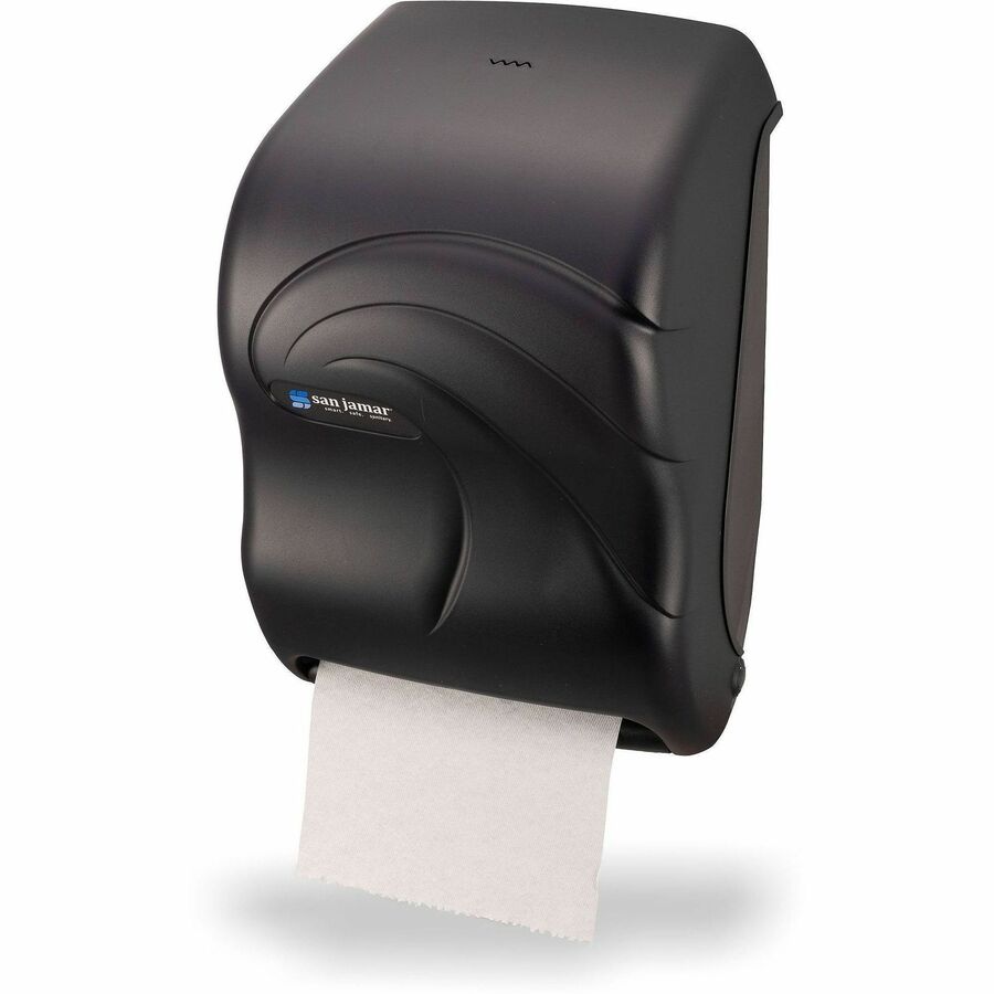 San Jamar Infinity System Towel Dispenser - Touchless Dispenser - 2 x Roll - 16.5" Height x 11.7" Width x 9.3" Depth - Plastic - Black - Impact Resistant, Long Lasting, Break Resistant, Lockable - 1 Each