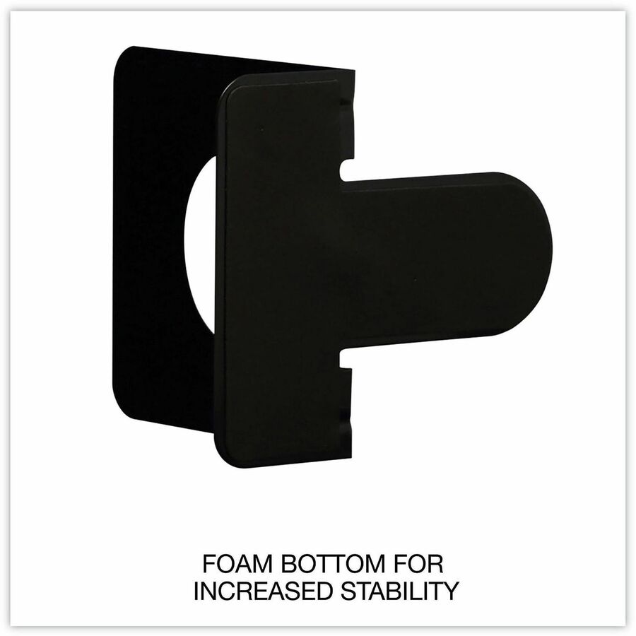 Universal Bookend - 5" Height x 4.75" Width x 5.25" Depth - Non-skid Base, Rounded Corner - Enamel - Black - Steel, Metal - 1 Pair