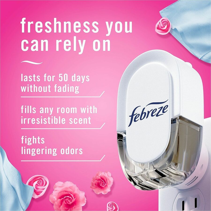 Febreze FadeDefy PLUG Air Freshener - 2.63 oz - April Fresh - 50 Day - Odor Neutralizer - 3 / Pack