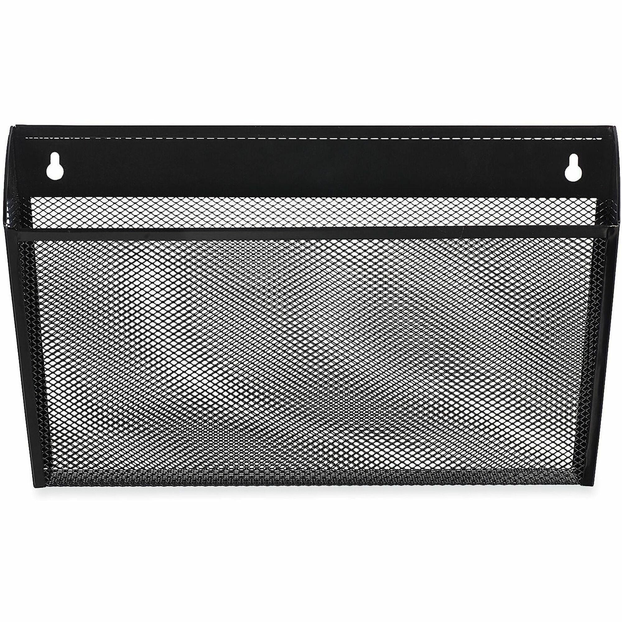 Universal Metal Mesh Wall File, Letter Size, 14" x 3.1" x 8.2" , Black - 1 Pocket(s) - 8.20" Height x 14" Width x 3.10" Depth - Black - Metal - 4 Each