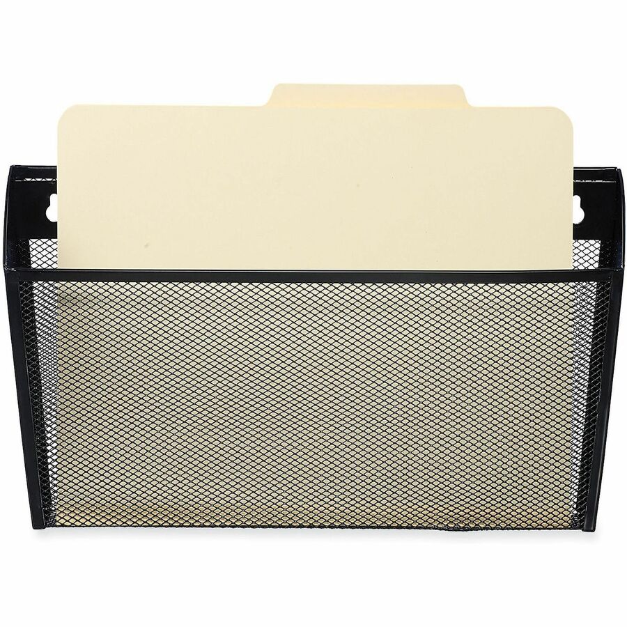 Universal Metal Mesh Wall File, Letter Size, 14" x 3.1" x 8.2" , Black - 1 Pocket(s) - 8.20" Height x 14" Width x 3.10" Depth - Black - Metal - 4 Each