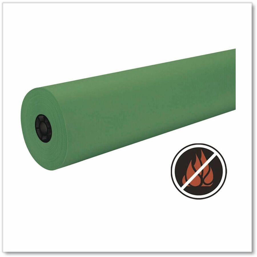 Decorol Flame-Retardant Art Paper Roll - Art, Classroom, Office, Banner, Bulletin Board - 7" Height x 36" Width x 1000 ft Length - Festive Green - Sulphite - 1 / Roll
