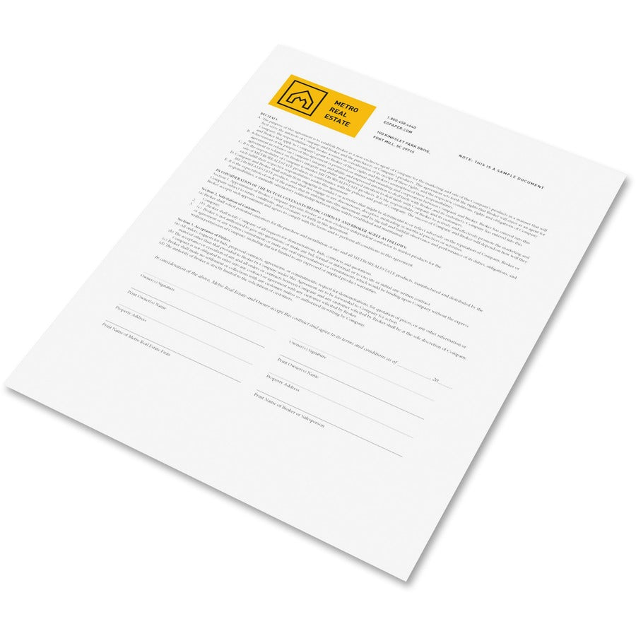 Xerox CFB 20lb Premium Digital Carbonless Paper - Letter - 8 1/2" x 11" - 23 lb Basis Weight - Sustainable Forestry Initiative (SFI) - Carbonless, Pre-punched, Pre-printed, Environmentally Friendly, Coated Back, Coated Front - White - 500 / Ream