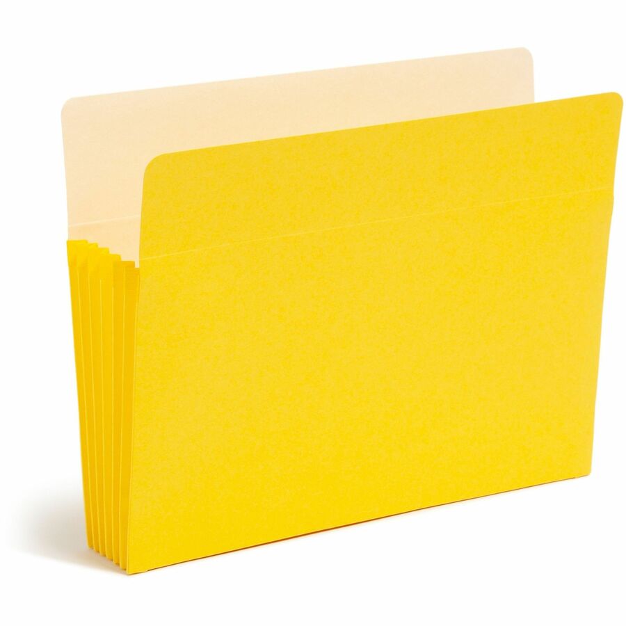 Smead Straight Tab Cut Letter Recycled File Pocket - 8 1/2" x 11" - 5 1/4" Expansion - Blue, Green, Red, Yellow, Redrope - Tear Resistant, Reinforced Tab - 10% Recycled - 5 / Pack