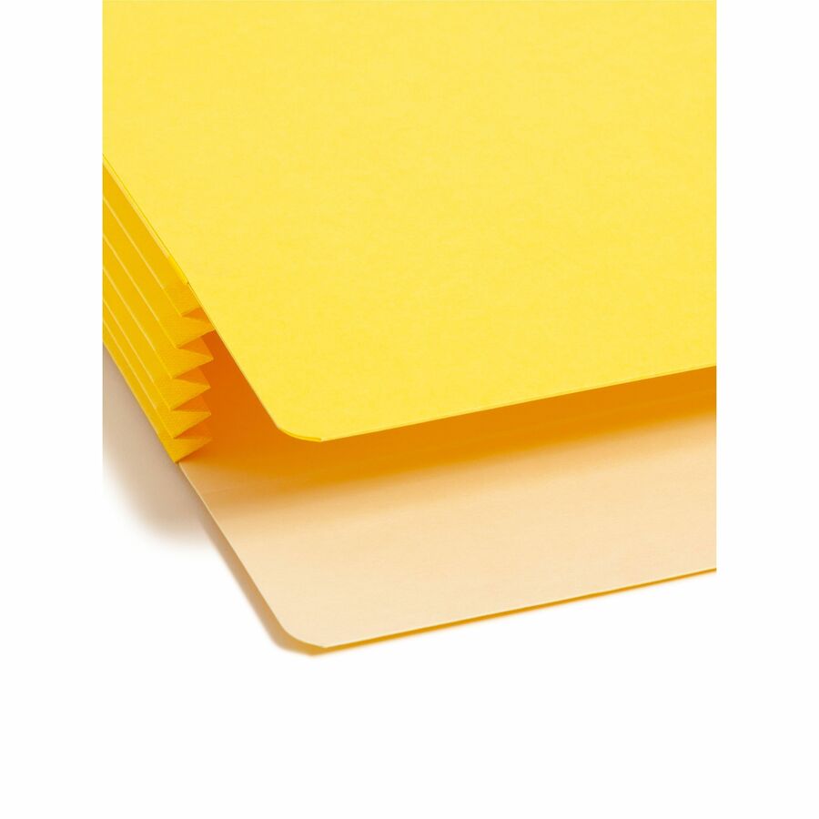 Smead Straight Tab Cut Letter Recycled File Pocket - 8 1/2" x 11" - 5 1/4" Expansion - Blue, Green, Red, Yellow, Redrope - Tear Resistant, Reinforced Tab - 10% Recycled - 5 / Pack