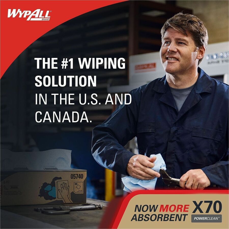 Wypall X70 Wipers Roll - 275 Sheets/Roll - White - Hydroknit, Pulp Fiber, Polypropylene - 3 / Carton