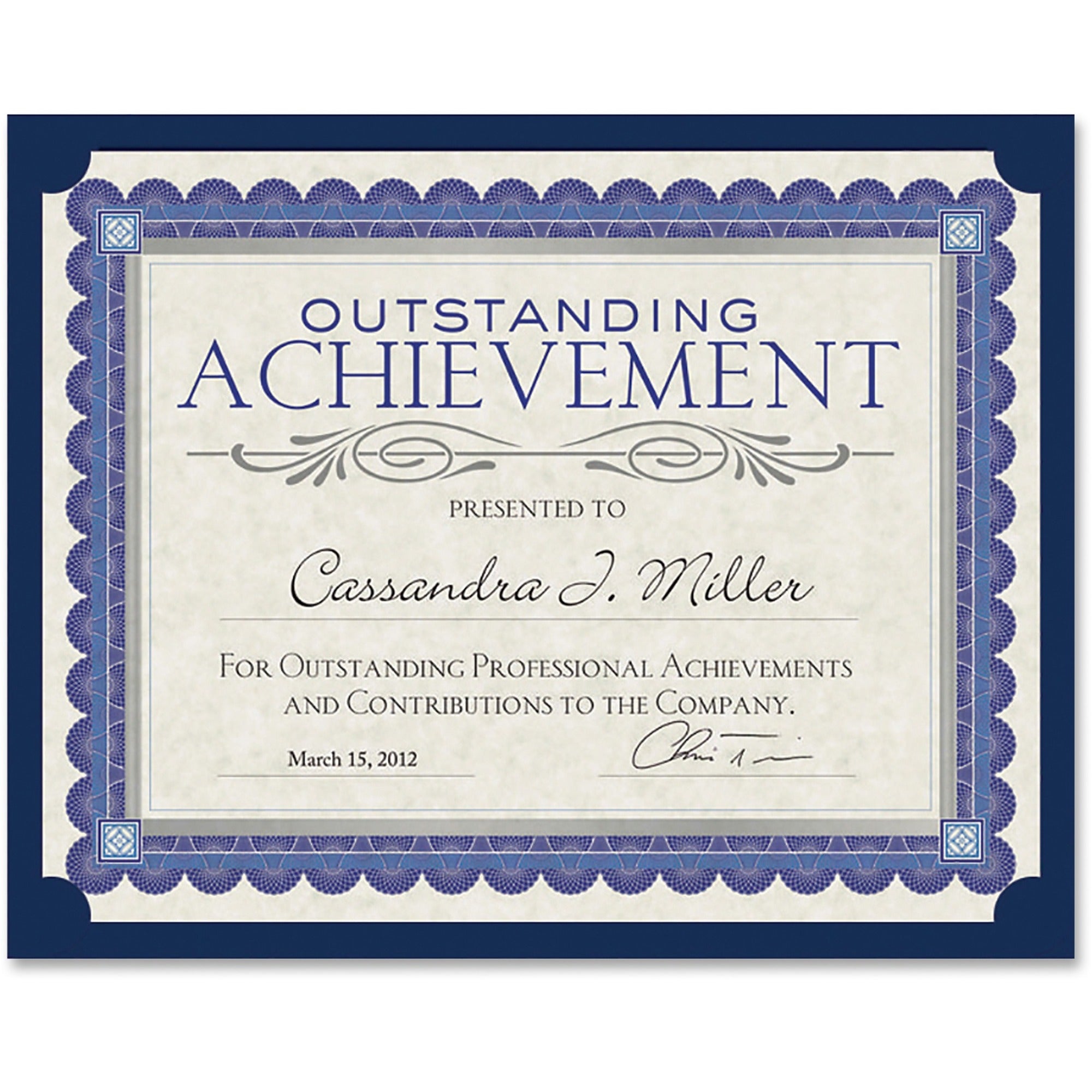 Southworth Letter Certificate Holder - 8 1/2" x 11" - Linen - Black - Heavyweight, Tab, Acid-free, Lignin-free - 0% Recycled - 10 / Pack