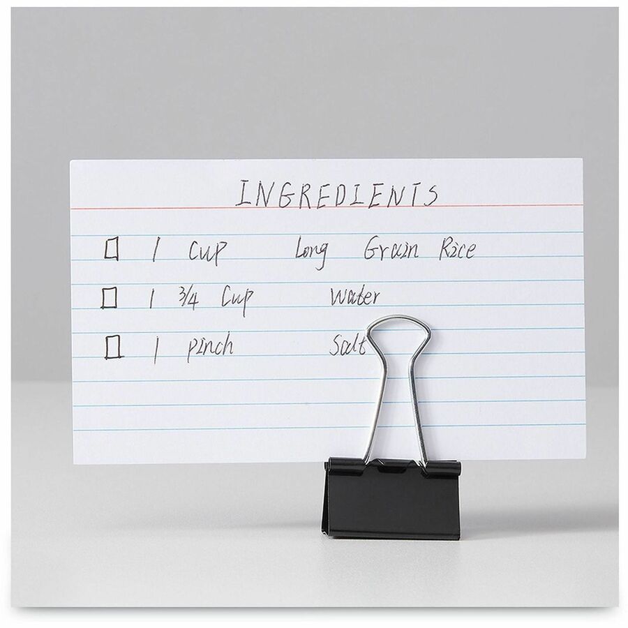Universal Binder Clip - Mini - 0.6" Width - 0.25" Size Capacity - for Paper, School, Home, Binder, Binding - Sturdy, Foldable Handle, Removable Handle - Black, Silver - Steel Wire - 12 / Box