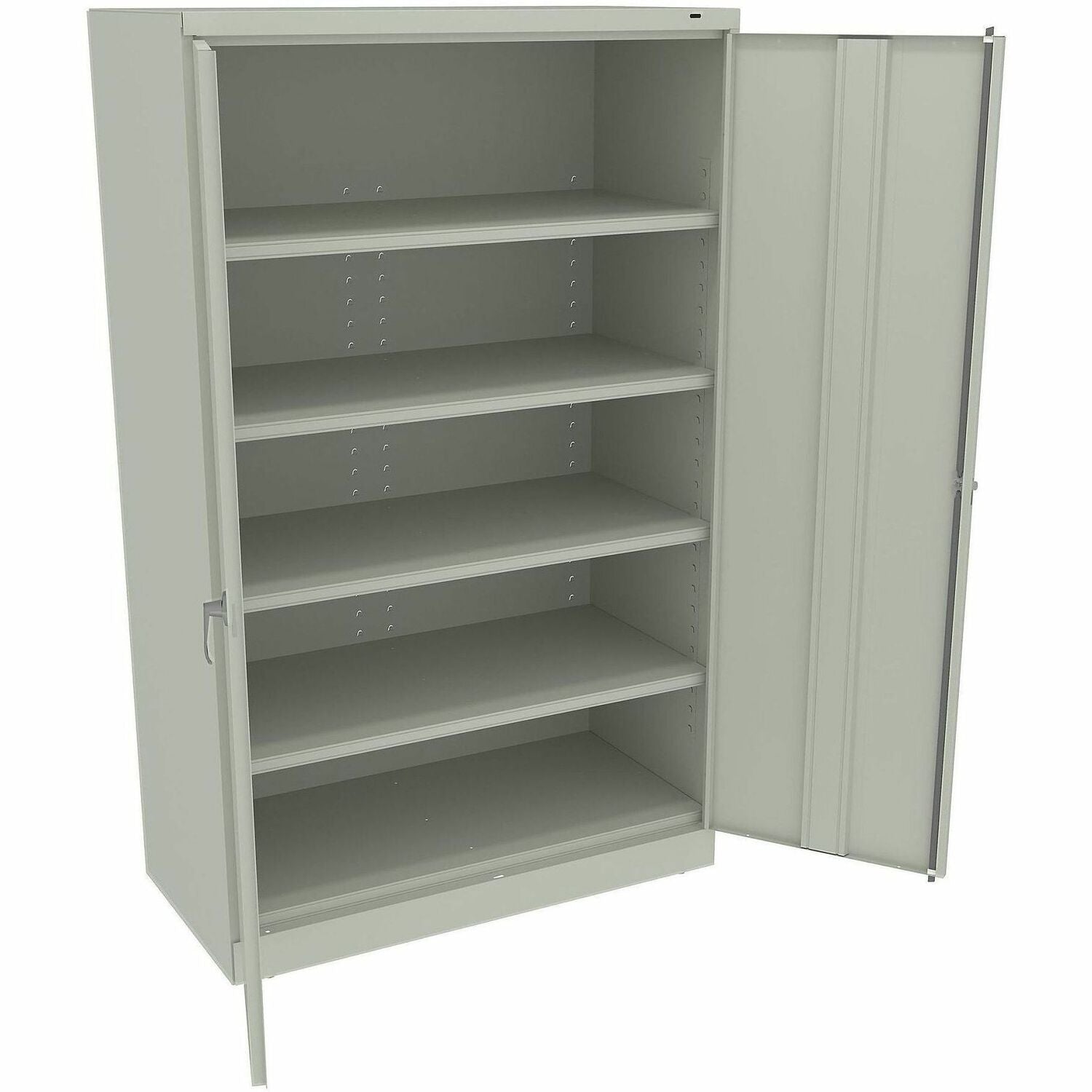 Tennsco Jumbo Storage Cabinet - 48" Width x 24" Depth x 78" Height - 5 x Shelf(ves) - 2 x Door(s) - 2000 lb Load Capacity - Leveling Glide, Security Lock, Recessed Handle - Light Gray - Steel - Recycled