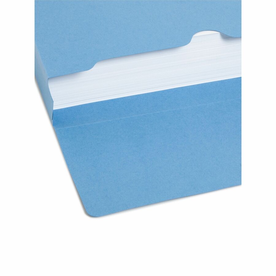 Smead Letter Recycled File Wallet - 8 1/2" x 11" - 2" Expansion - 1 Pocket(s) - 11 pt. - Blue - Elastic Closure, Heavy Duty, Flap - 10% Recycled - 10 / Box
