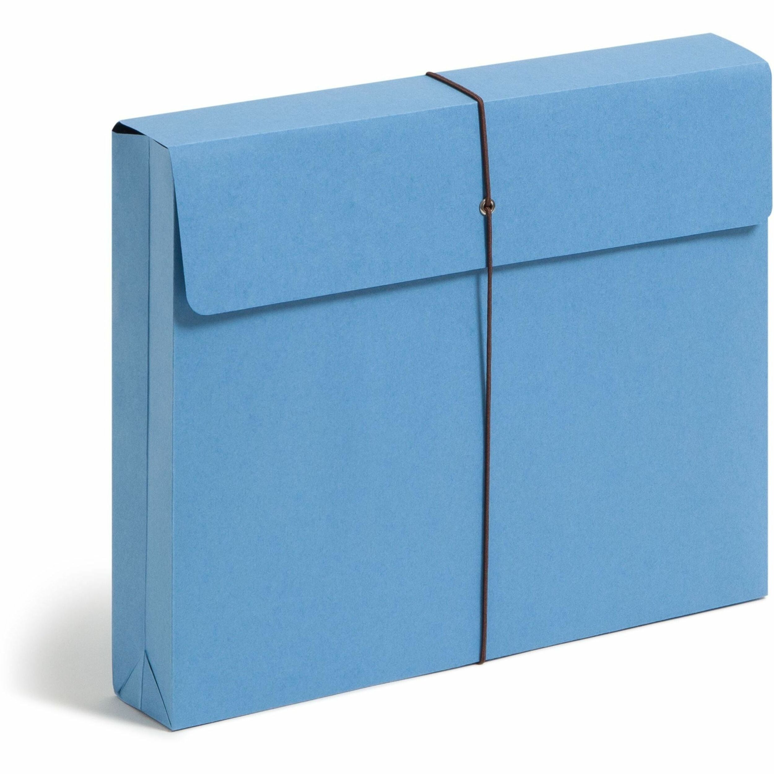 Smead Letter Recycled File Wallet - 8 1/2" x 11" - 2" Expansion - 1 Pocket(s) - 11 pt. - Blue - Elastic Closure, Heavy Duty, Flap - 10% Recycled - 10 / Box