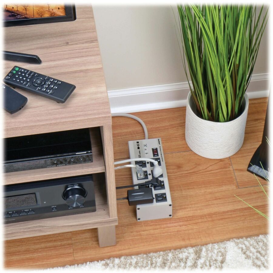 Tripp Lite series 8-outlet Premium Surge Suppressor - Light Gray - NEMA 5-15P - 8 x NEMA 5-15R - 1440 VA - 3840 J - 120 V AC Input - 120 V AC Output - 61 kA - 12 ft