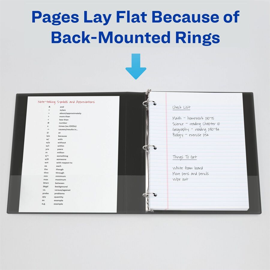 Avery Mini Durable View 3 Ring Binder, 0.5" Round Rings, White - Avery® Mini Durable View 3 Ring Binder, 0.5" Round Rings, Holds 5.5" x 8.5" Paper, 1 White Binder (27726)