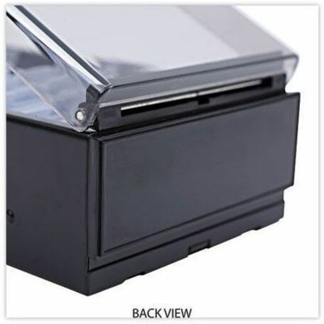 Universal Business Card File - 600 Card Capacity - For 3.50" x 2" Size Card - 20 Index Guide - Black - Metal, Plastic