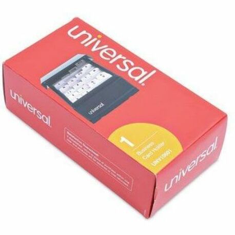 Universal Business Card File - 600 Card Capacity - For 3.50" x 2" Size Card - 20 Index Guide - Black - Metal, Plastic