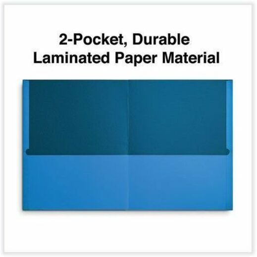 Universal Pocket Folder - 11" x 8 1/2" - 2 Inside Front & Back Pocket(s) - 25 Box