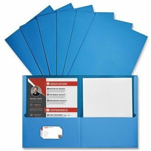 Universal Pocket Folder - 11" x 8 1/2" - 2 Inside Front & Back Pocket(s) - 25 Box
