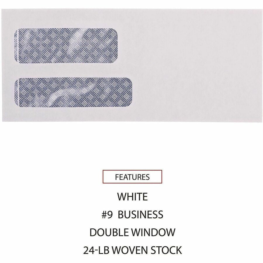 Universal Envelope - Business - #9 - 24 lb - Gummed - White - Paper Stock - 500 / Box