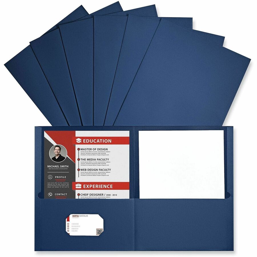 Universal Pocket Folder - 11" x 8 1/2" - 2 Inside Front & Back Pocket(s) - 25 Box