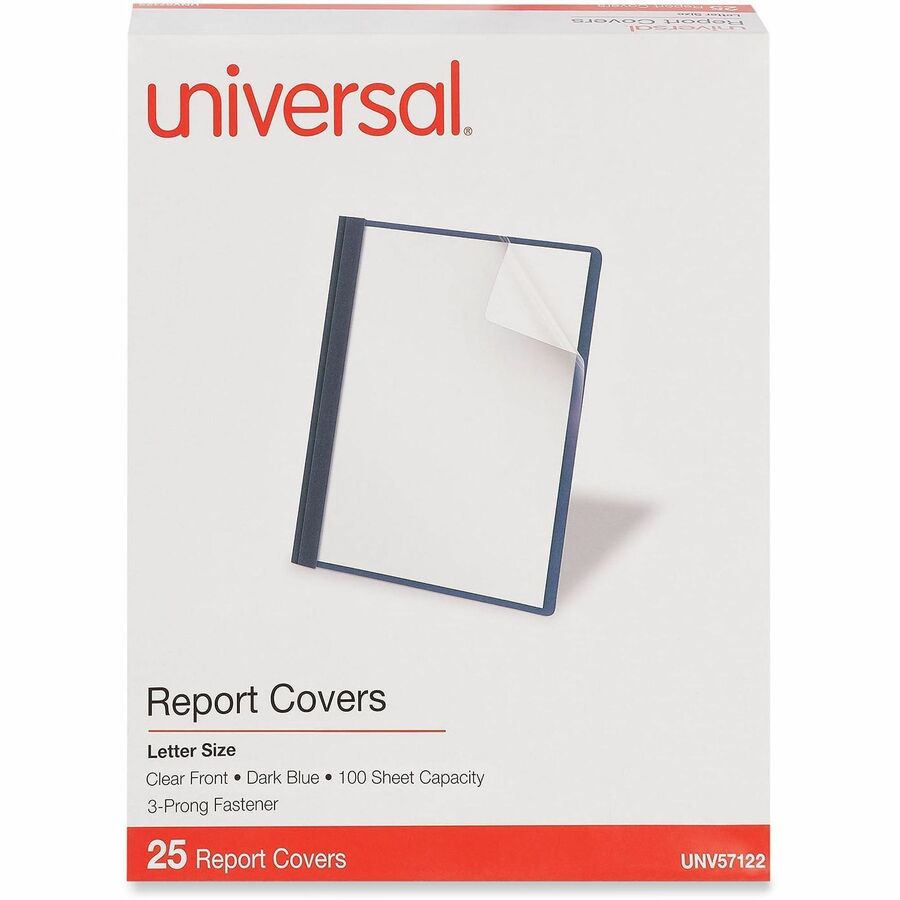 Universal Report Cover - 1/2" Folder Capacity - 8 1/2" x 11" - 100 Sheets Capacity - 3 x Prong Fastener(s) - Punched - 25 Box