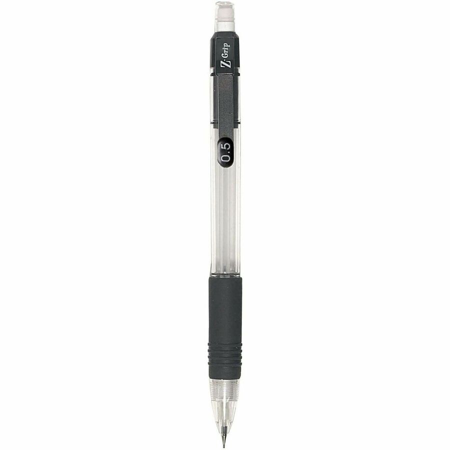 Zebra Pen Z-Grip Mechanical Pencil, 0.7 mm, HB #2 Graphite, Black Grip, 24-Pack - 0.7 mm Graphite Lead - Refillable - Clear Plastic Barrel - 24 / Pack