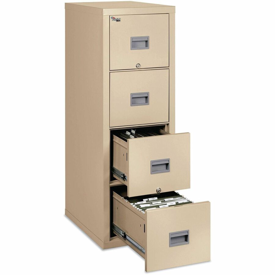 FireKing Patriot Series 2-Drawer Vertical Files - 17.7" Width x 25" Depth x 27.7" Height - 2 x Drawer(s) for File - Legal, Letter - Vertical - Fire Proof, Impact Resistant, Locking Drawer, Scratch Resistant, Ball Bearing Slide, Recessed Handle - Parchm...